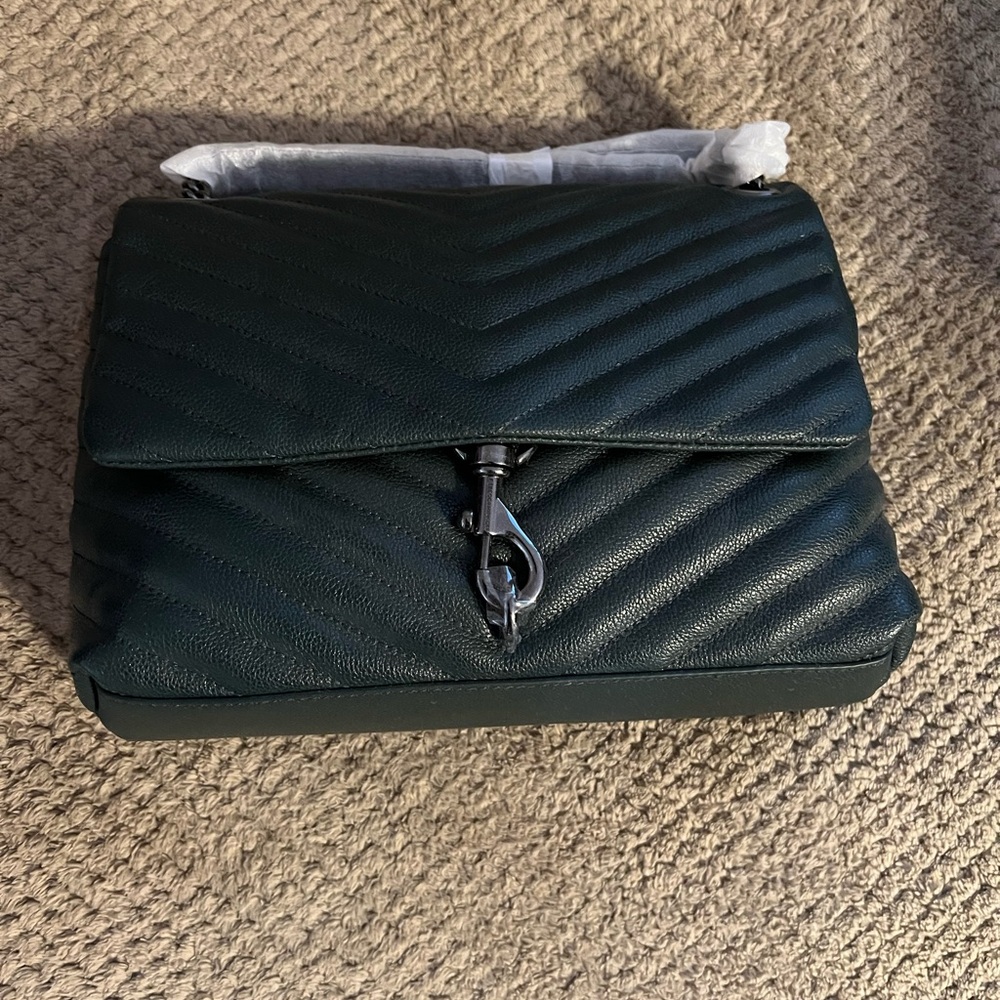 Rebecca Minkoff Edie Flap Shoulder Bag in Bottle Green NWTS!